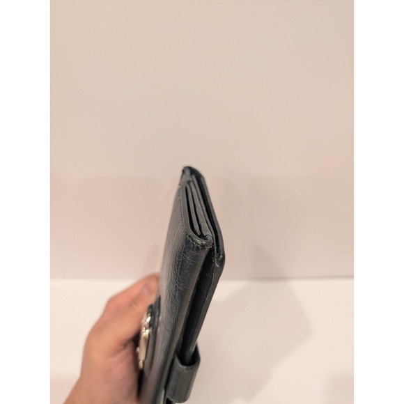 GUCCI Black Leather Continental Wallet‎ Womens Checkbook Credit Card Authentic - Picture 9 of 11